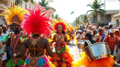 Festival Crop Over dengan Baju Tradisional